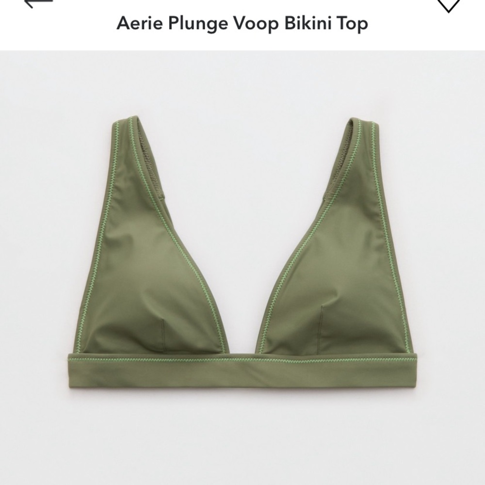 Aerie Olive Plunge Voop Bikini Top
